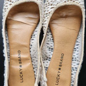 Lucky Brand Crocheted Flats | Cream White  | Size: 8